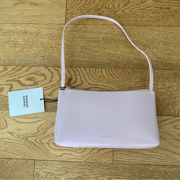 Mansur Gavriel Orchid Blush Pink Leather Gaia Shoulder Bag Italy GNO Date Clutch - Picture 2 of 10